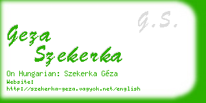 geza szekerka business card